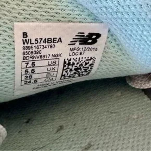 New Balance 574 Cruisin Lifestyle Sneakers Blue Denim Mint Green Size 7.5 - Picture 4 of 9